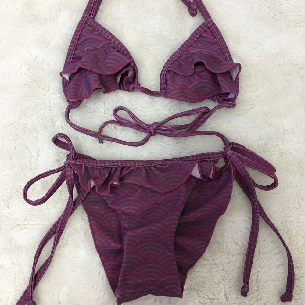 Keiki by Tori Praver Girl Bikini Purple Size M